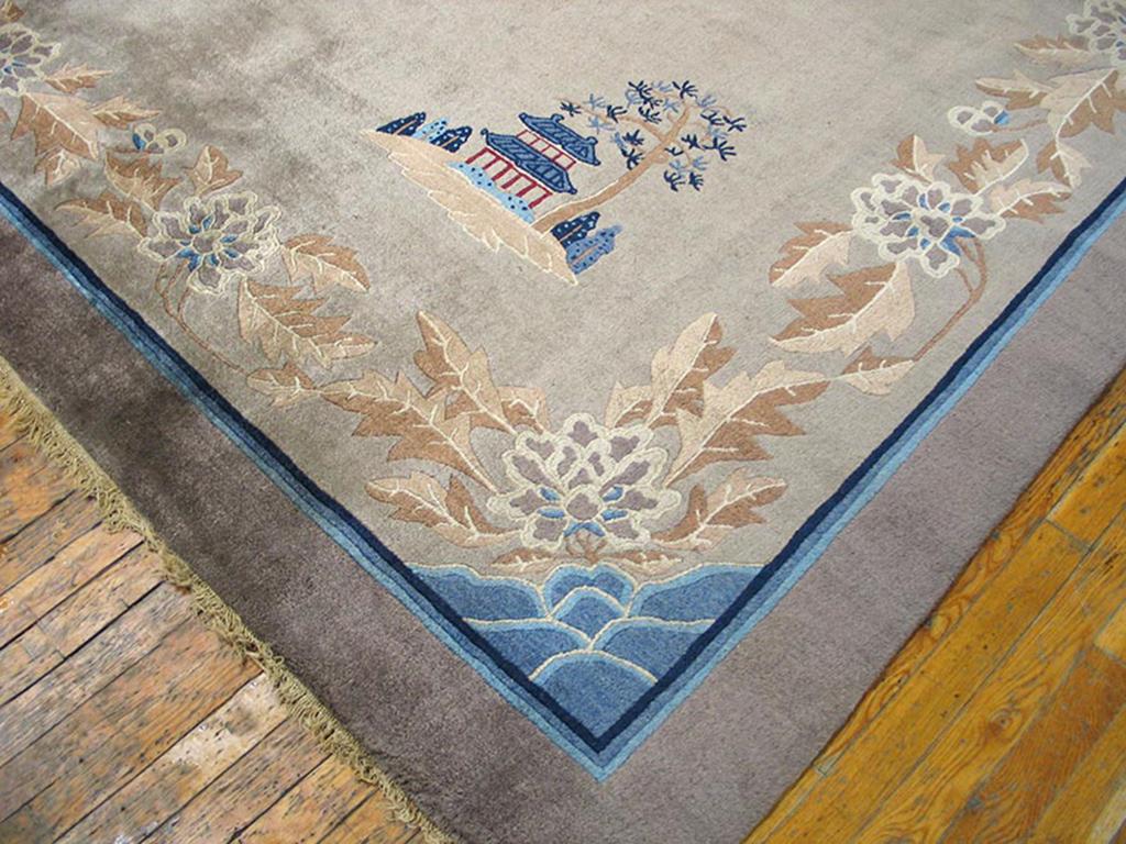 Hand-Knotted Antique Chinese Peking Rug