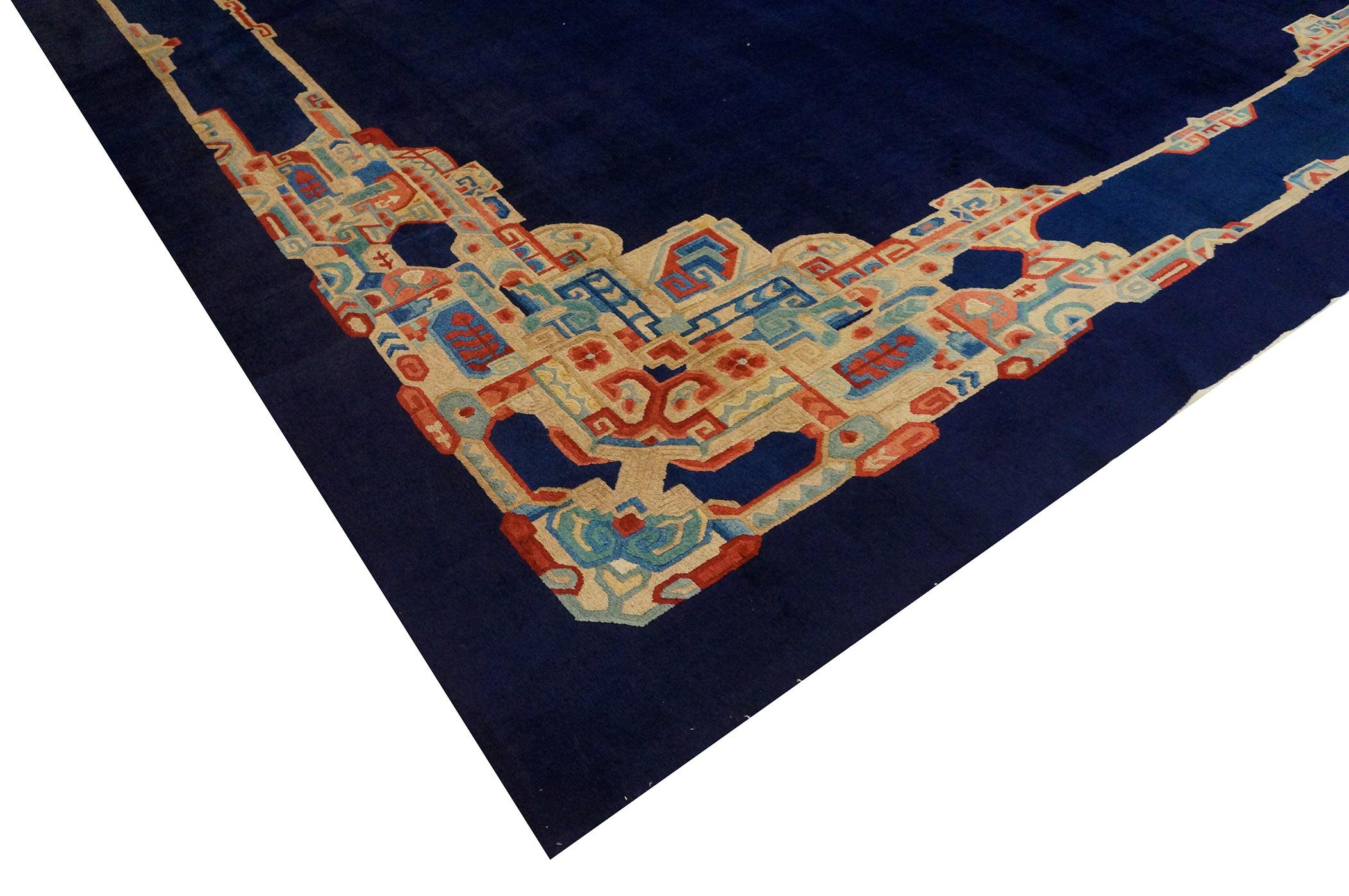 Hand-Knotted Antique Chinese Peking Rug 12' 0