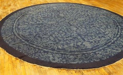 1900s Blue Dragon Antique Chinese Peking Carpet 12'2"x12'2" Handknotted Wool Rug