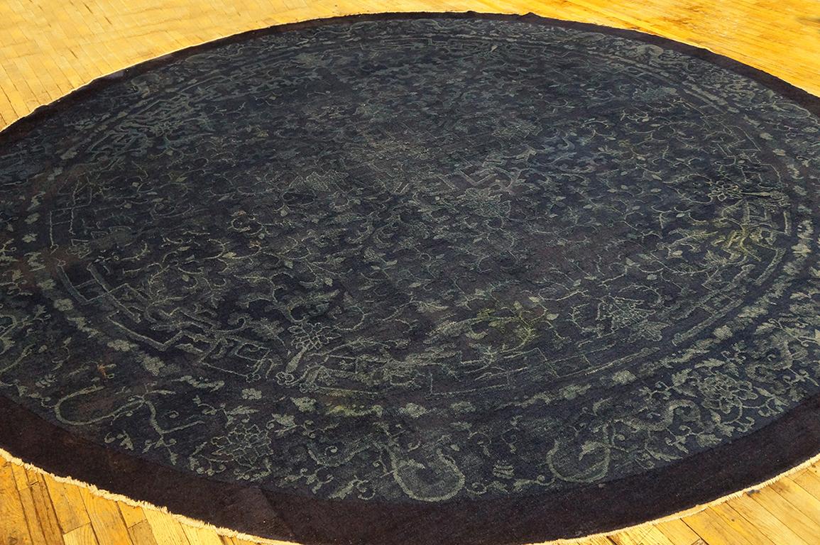 Early 20th Century Late 19th Century Chinese Peking Circular Carpet ( 12' 2