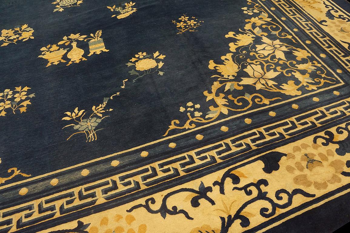 Antique Chinese Peking Rug 13' 9'' x15' 3'' In Good Condition For Sale In New York, NY
