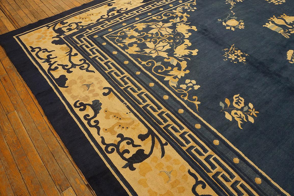 Late 19th Century Antique Chinese Peking Rug 13' 9'' x15' 3'' For Sale