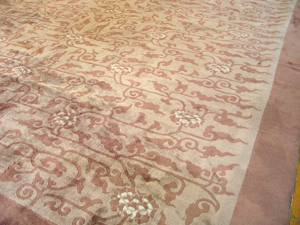 Wool Early 20th Century Chinese Peking Carpet ( 13' x 16'6