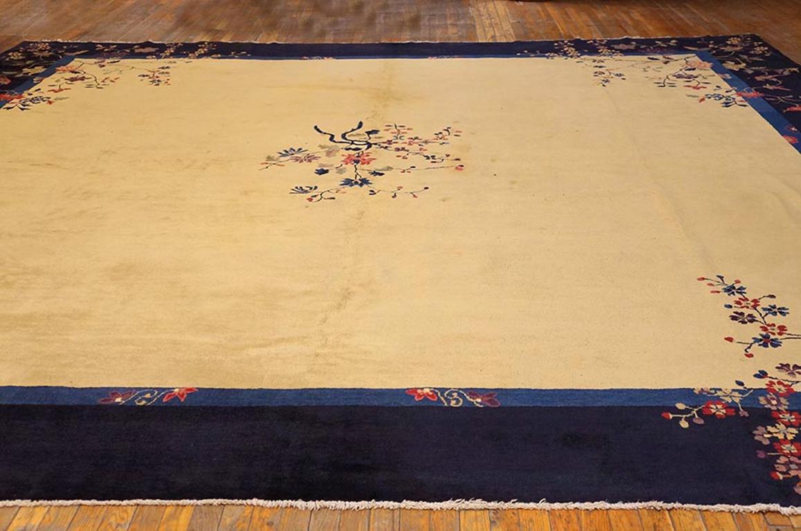 Hand-Knotted 1920s Chinese Peking Carpet ( 13'2