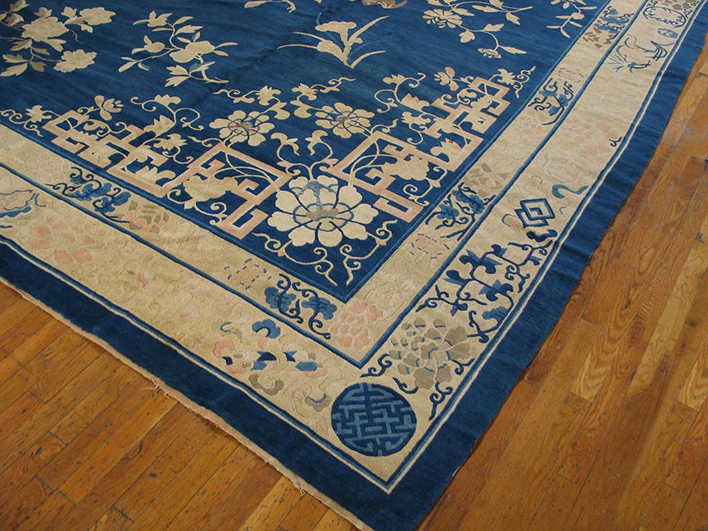 Hand-Knotted Antique Chinese Peking Rug 13' 8