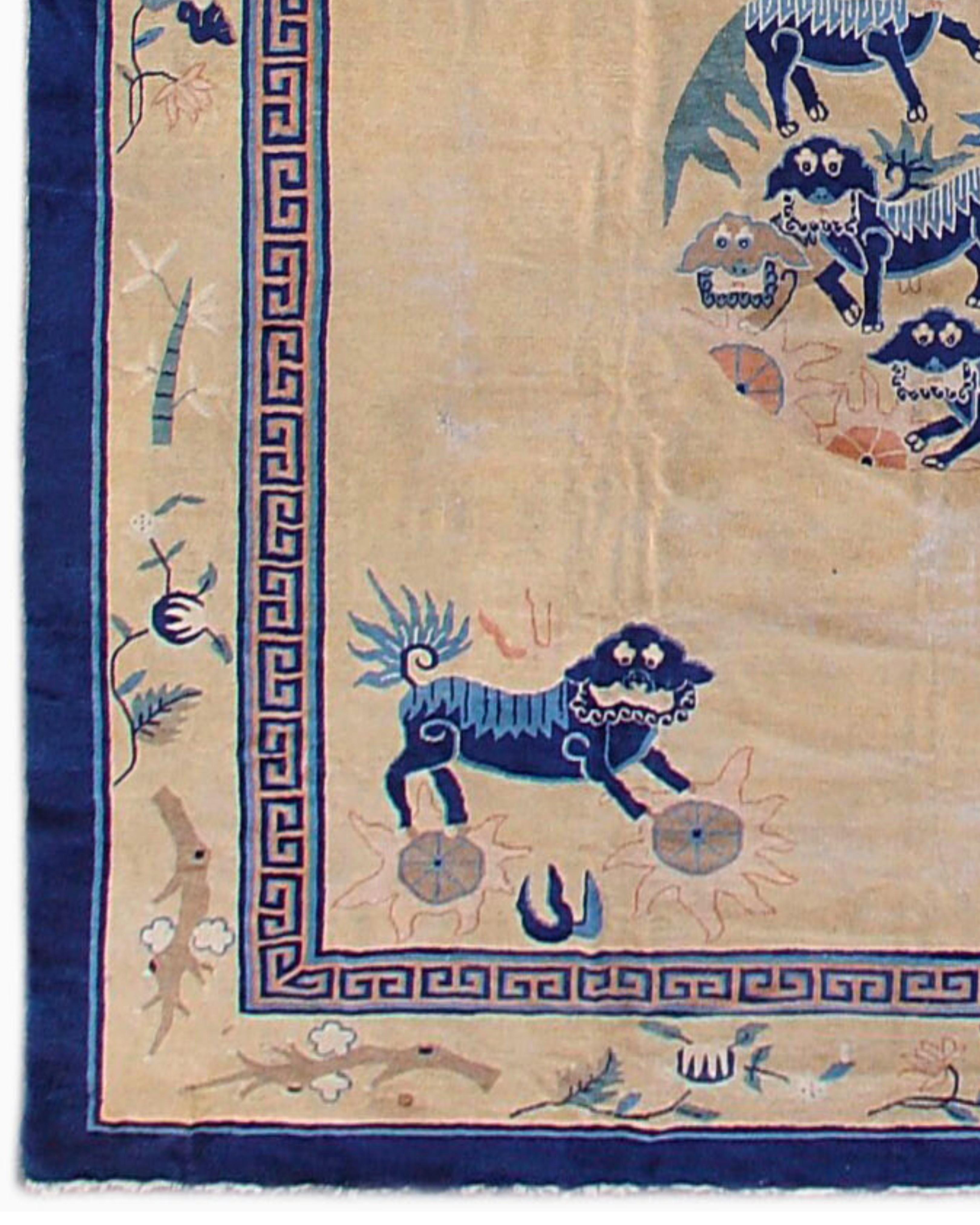 Antiker chinesischer Pekinger Teppich, 19. Jahrhundert (Handgewebt) im Angebot