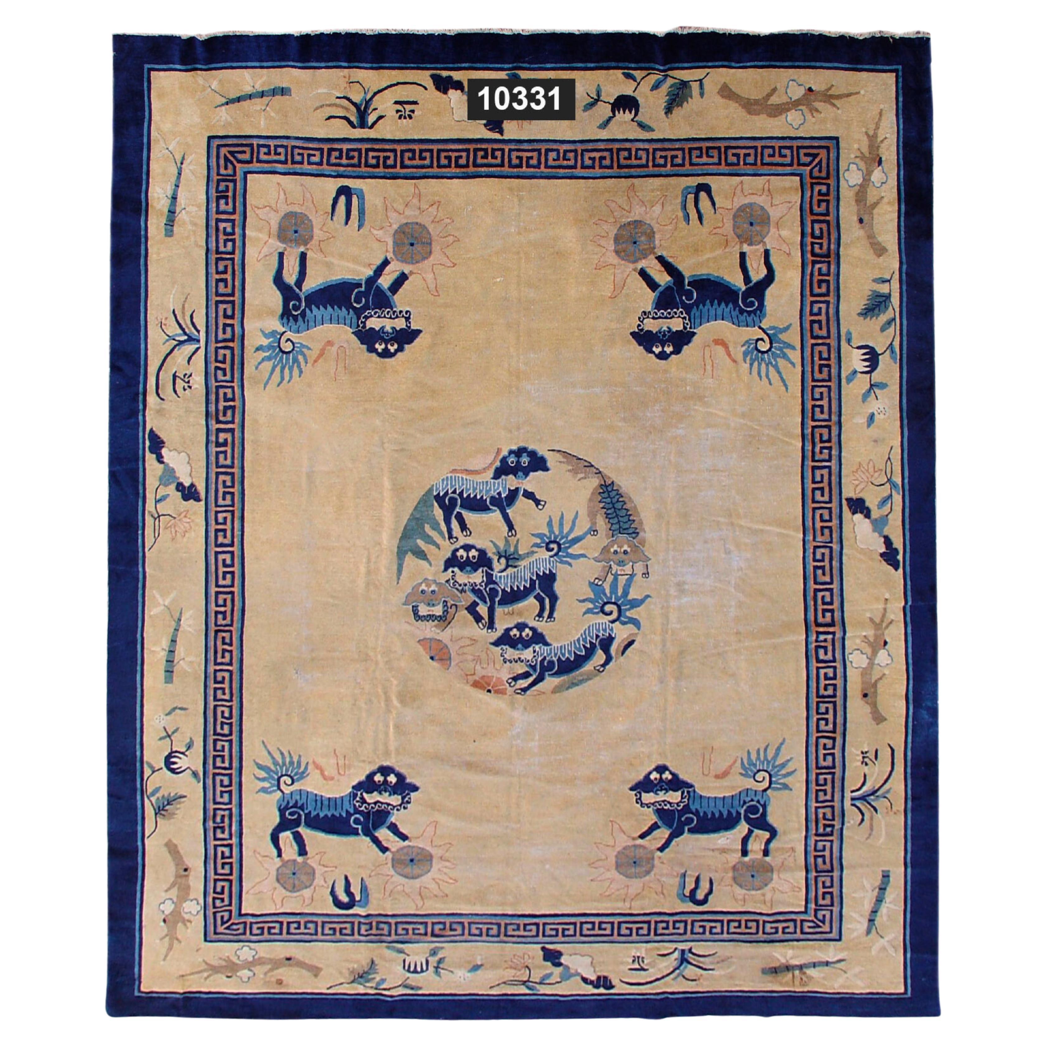 Antiker chinesischer Pekinger Teppich, 19. Jahrhundert im Angebot