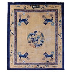 Antiker chinesischer Pekinger Teppich, 19. Jahrhundert