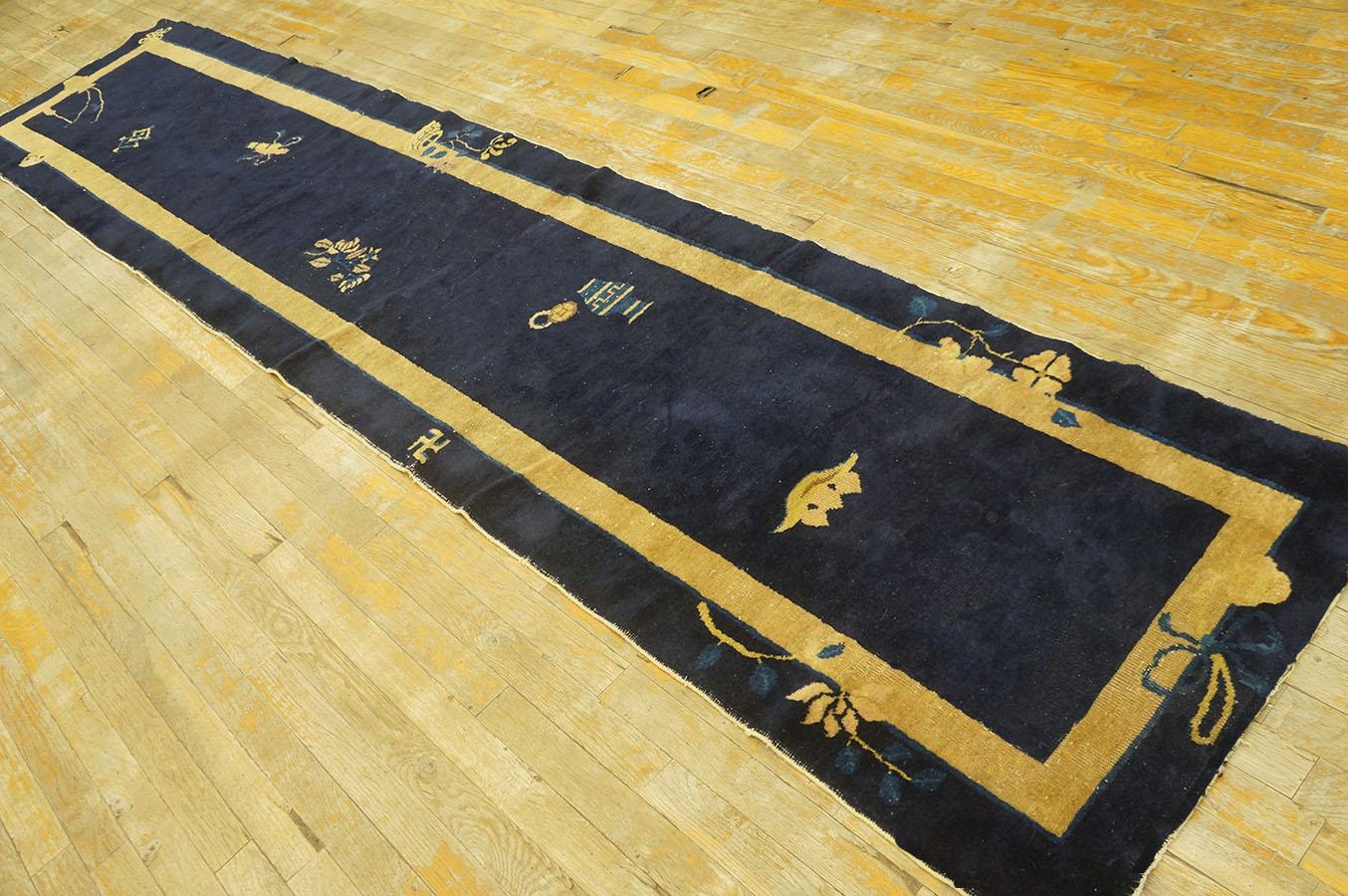 Noué à la main Tapis chinois de Pékin du début du 20e siècle ( 2' 4'' x 11' 7