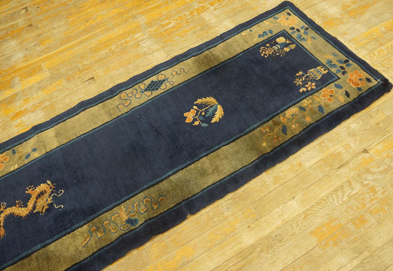 Early 20th Century Antique Chinese Peking Rug 2' 4'' x14' 4''  For Sale