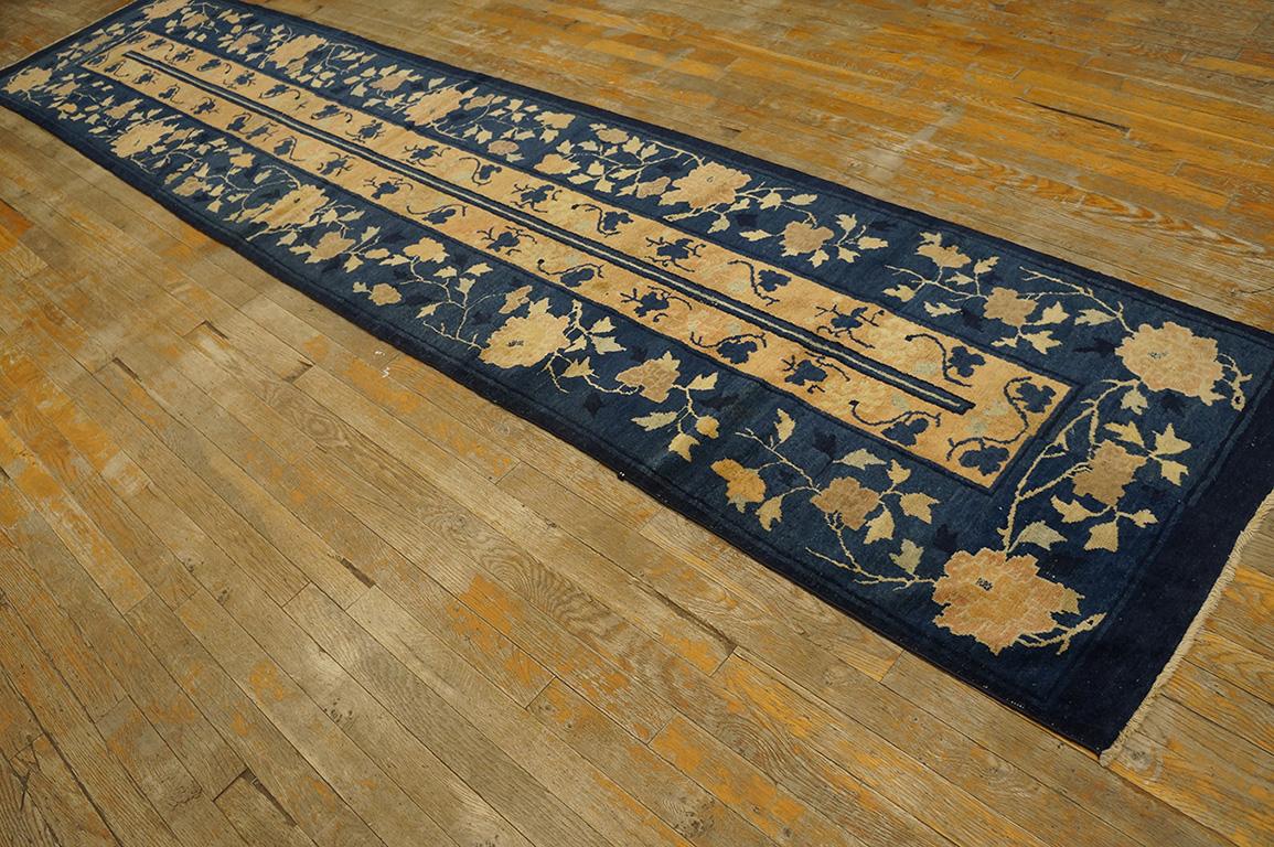 Hand-Knotted Early 20th Century Chinese Peking Runner Carpet  ( 2'6