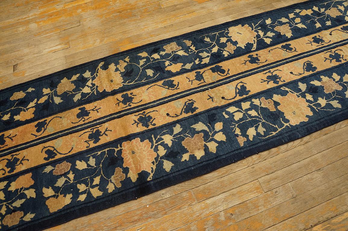 Wool Early 20th Century Chinese Peking Runner Carpet  ( 2'6