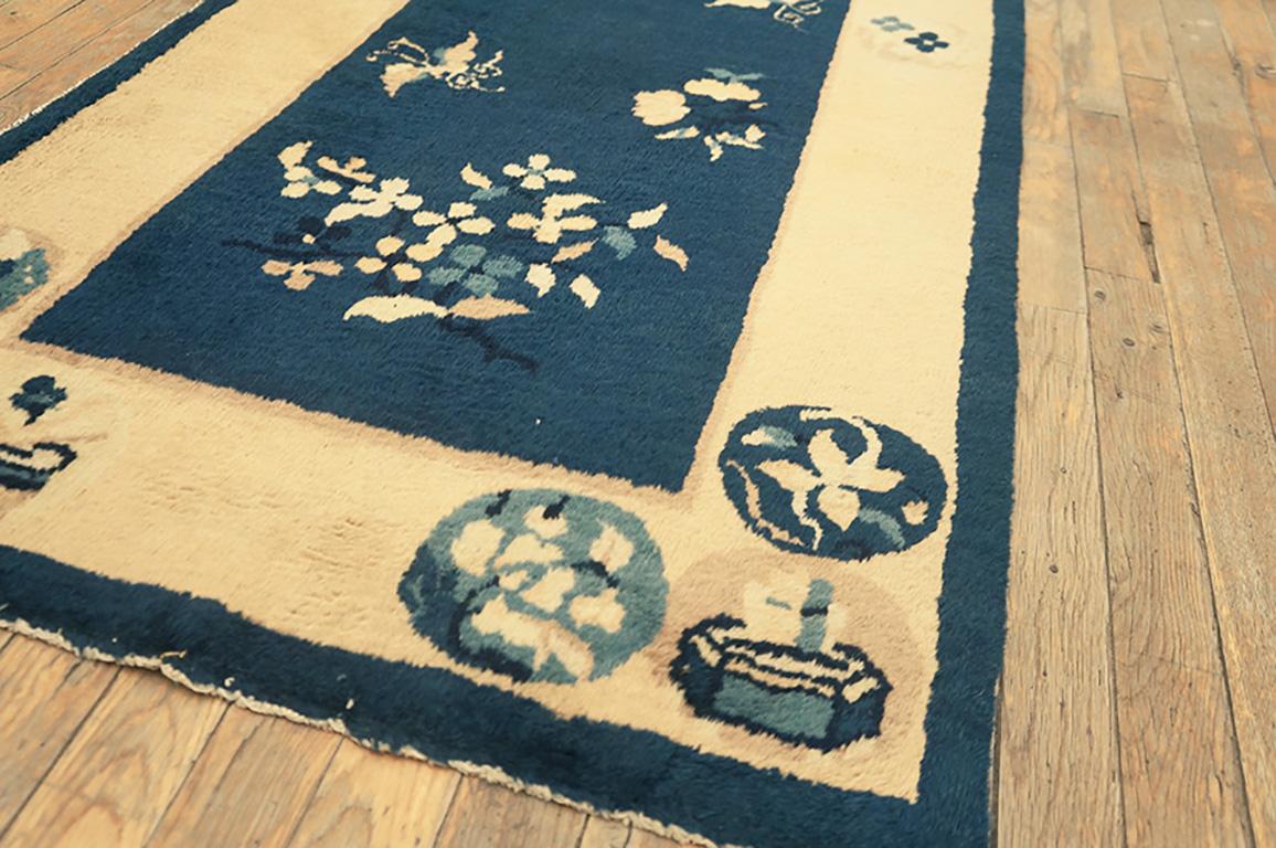 Noué à la main Tapis chinois ancien de Pékin de 2' 6