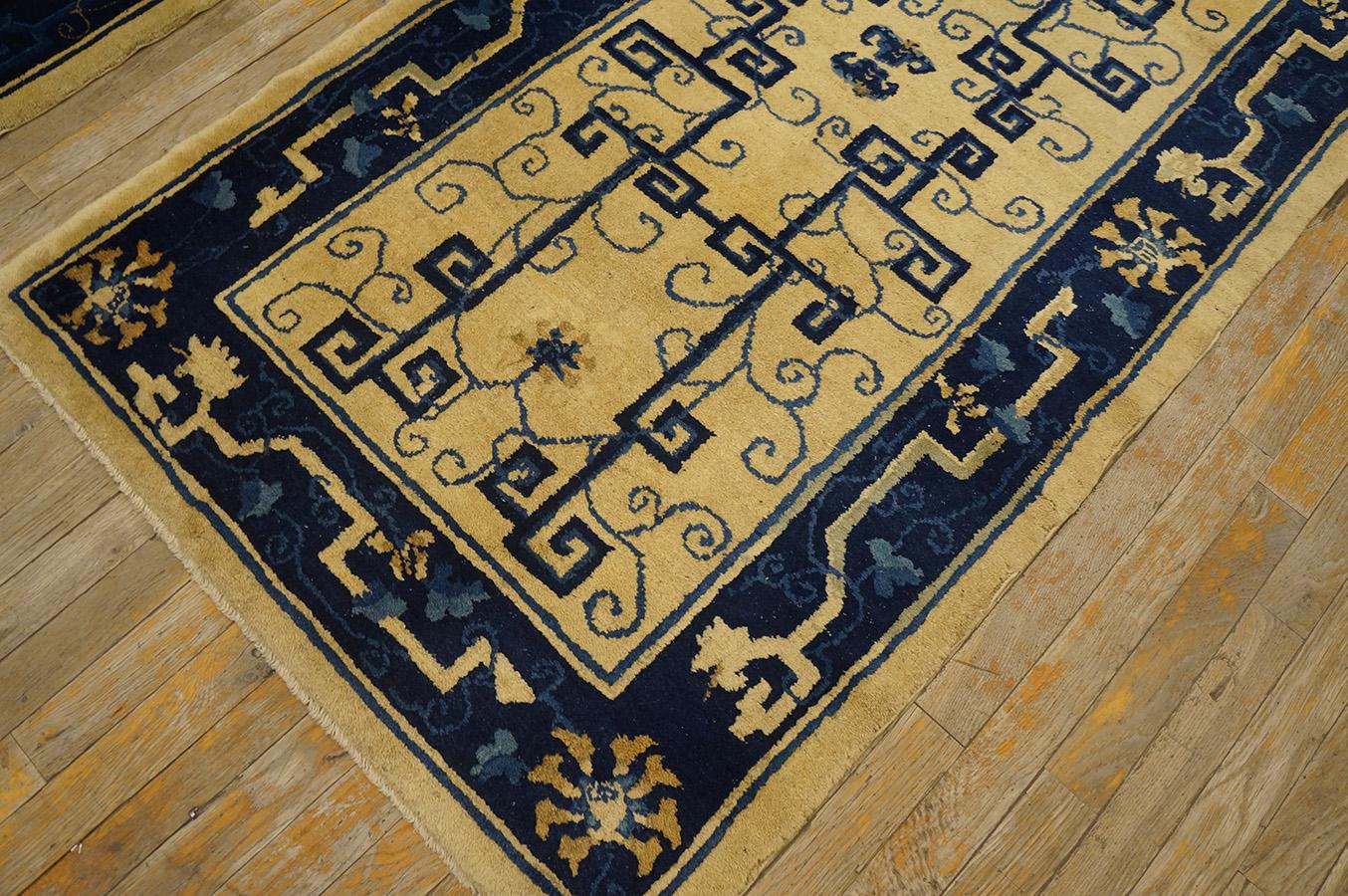 Wool Antique Chinese Peking Rug 3' 0'' x 5' 10'' For Sale