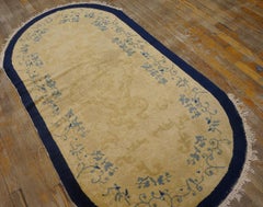 Alfombra ovalada china de Pekín de principios del siglo XX ( 3' x 5'9'' - 90 x 175 )