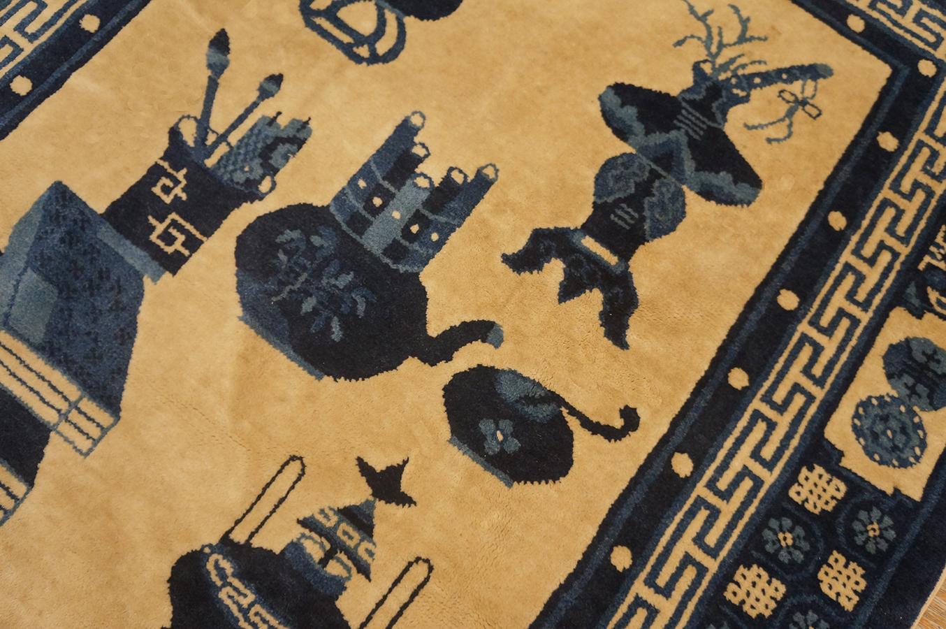 Début du 20ème siècle N. Chinese Baotou 100 Antiquities Tapis ( 3' x 5' - 91 x 152 ) en vente 6