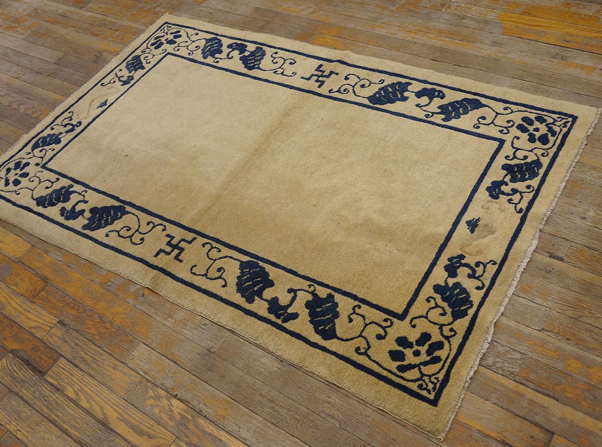Hand-Knotted Antique Chinese Peking Rug 3' 0''x 5' 0'' For Sale