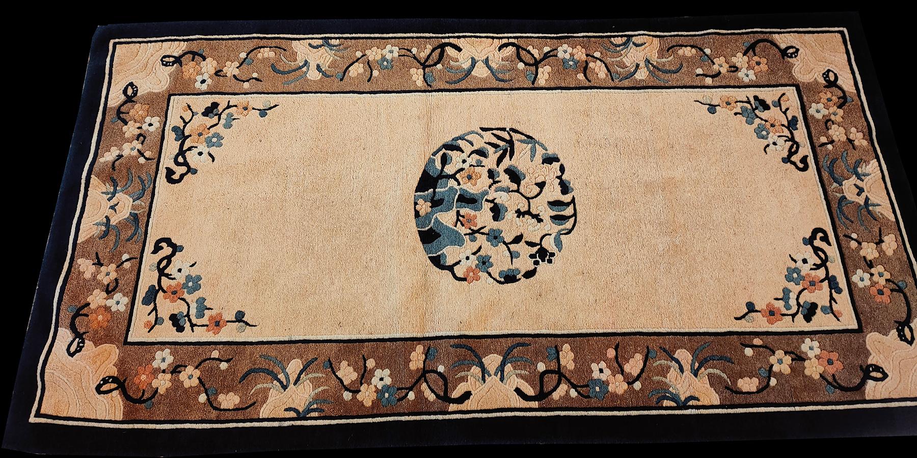 Antiker chinesischer Peking-Teppich 3' 1'' x 6' 0'' (Handgeknüpft) im Angebot