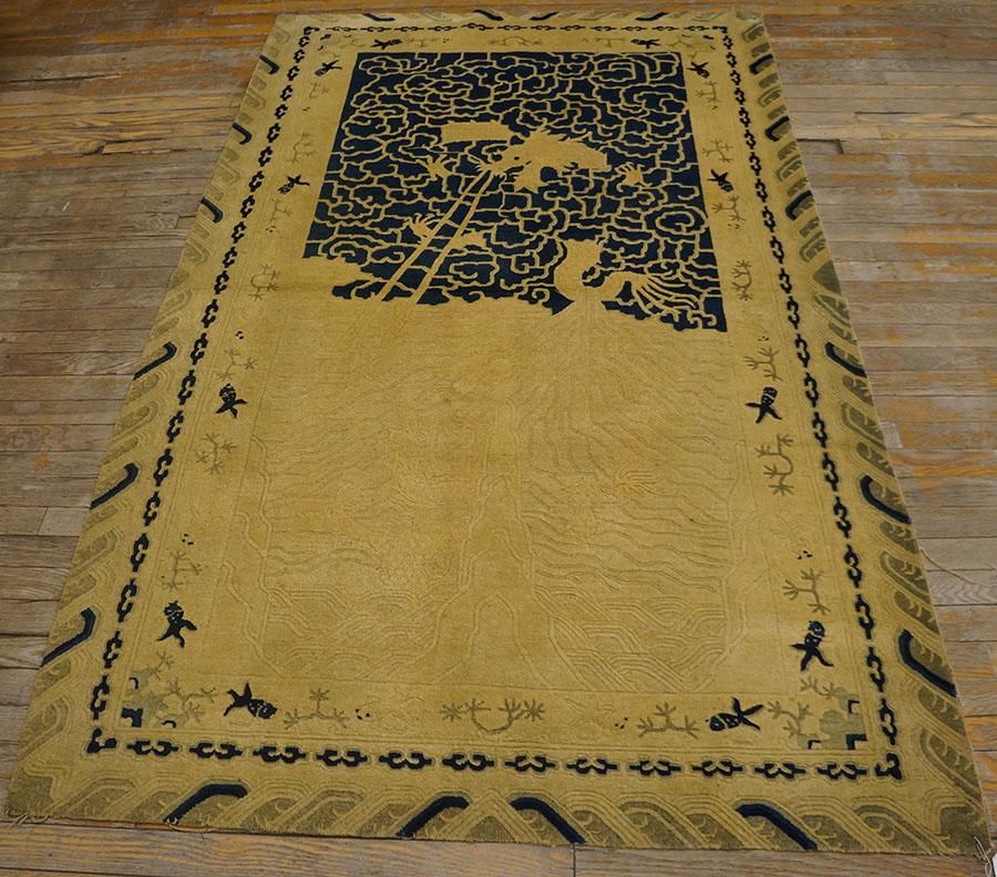 Hand-Knotted Late 19th Century Chinese Peking Dragon Carpet ( 3'10'' x 6'2'' - 117 x 188 ) For Sale