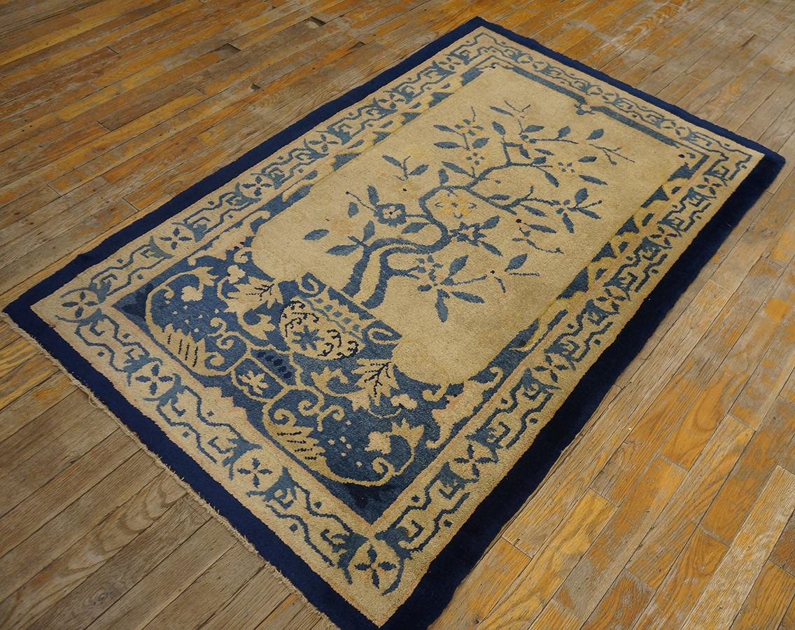 Hand-Knotted Antique Chinese Peking Rug 3' 2