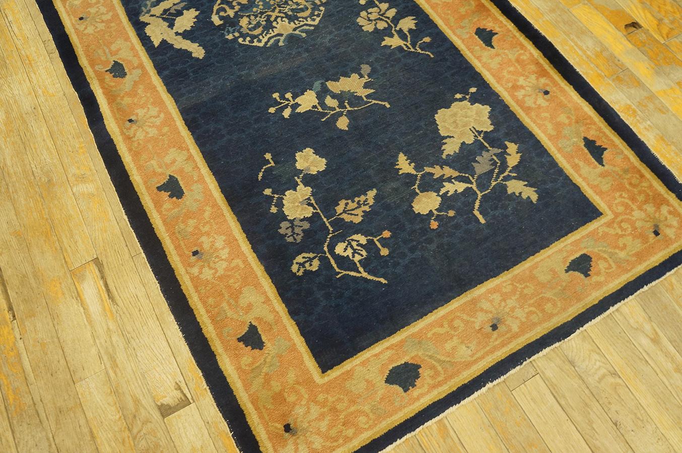 Hand-Knotted Antique Chinese Peking Rug 3' 2'' x 6' 2'' For Sale