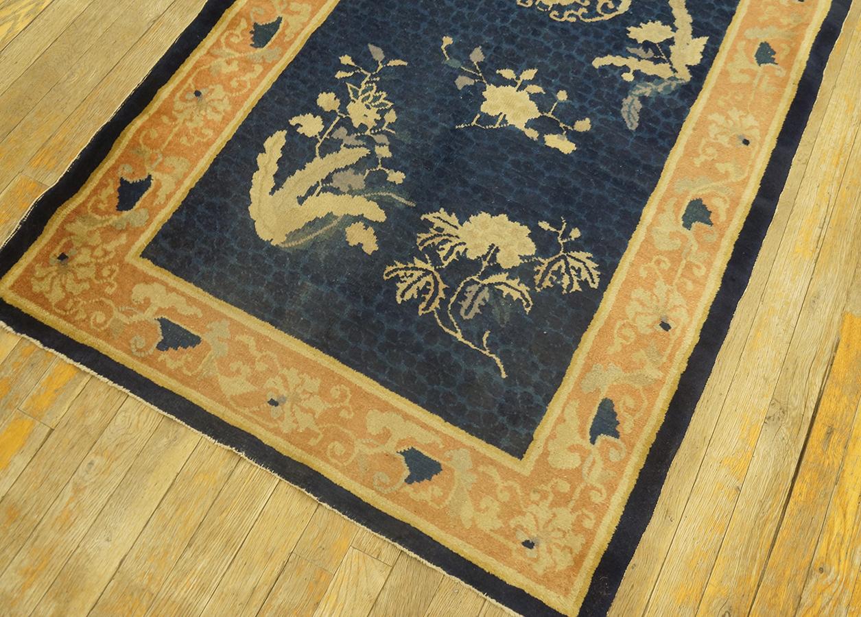 Wool Antique Chinese Peking Rug 3' 2'' x 6' 2'' For Sale