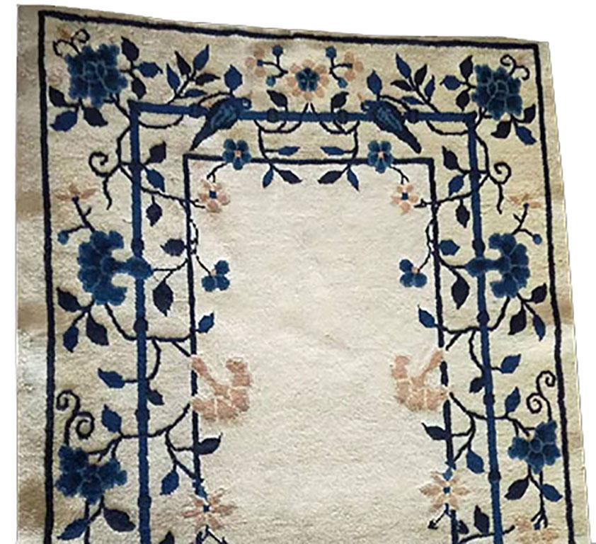 Noué à la main Tapis chinois ancien de Pékin de 3' 2