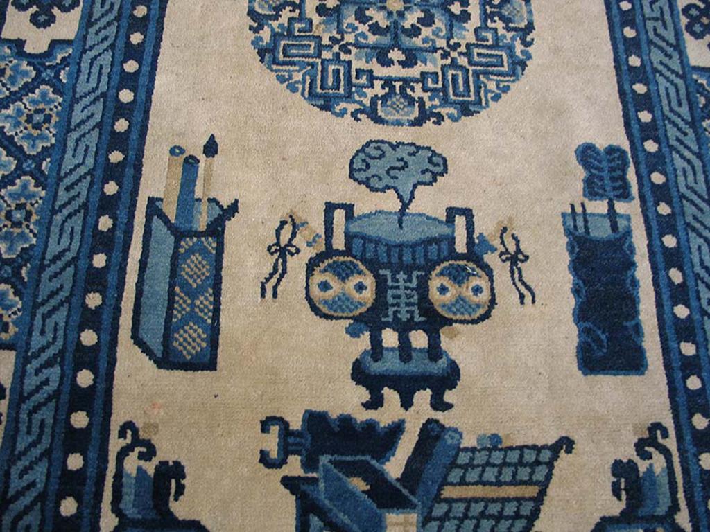 Wool Early 20th Century N. Chinese Baotou Carpet ( 3'2