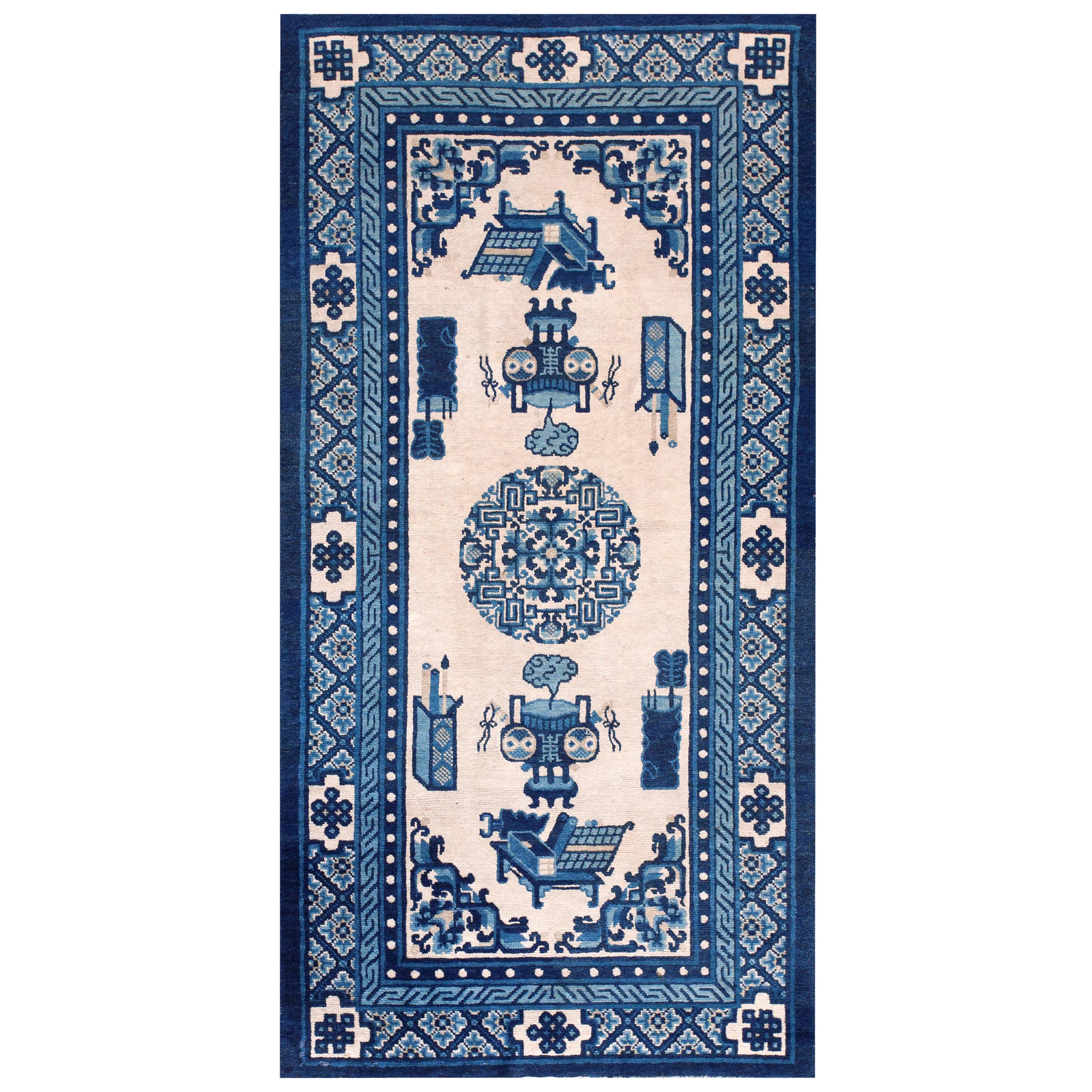 Early 20th Century N. Chinese Baotou Carpet ( 3'2" x 6' - 97 x 183 )
