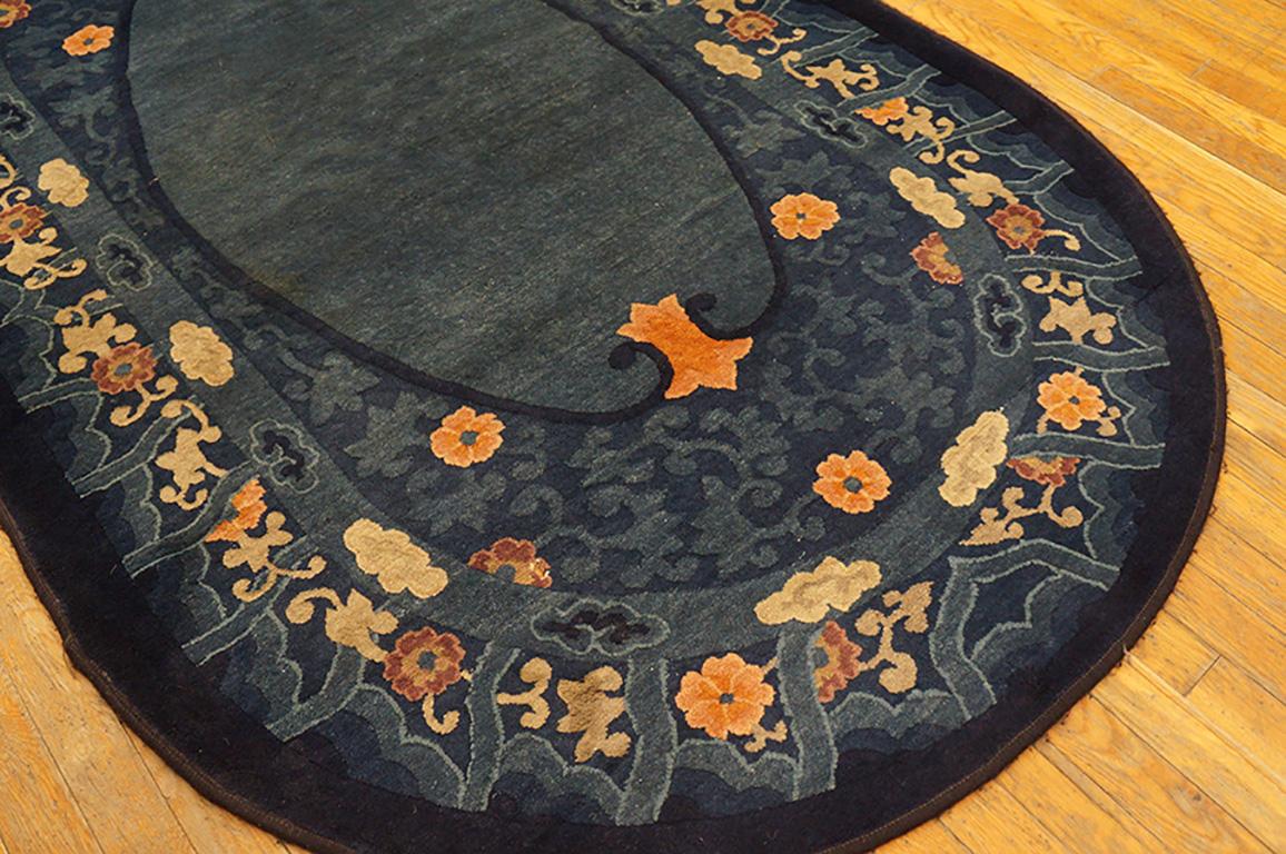 Early 20th Century Oval Chinese Peking Carpet ( 4' x 6'8