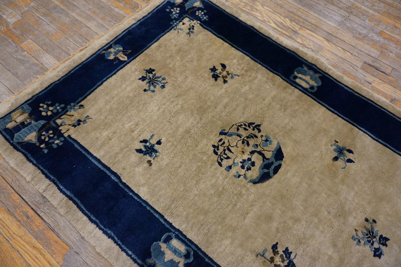 Wool Early 20th Century Chinese Peking Carpet ( 4' x 5'9