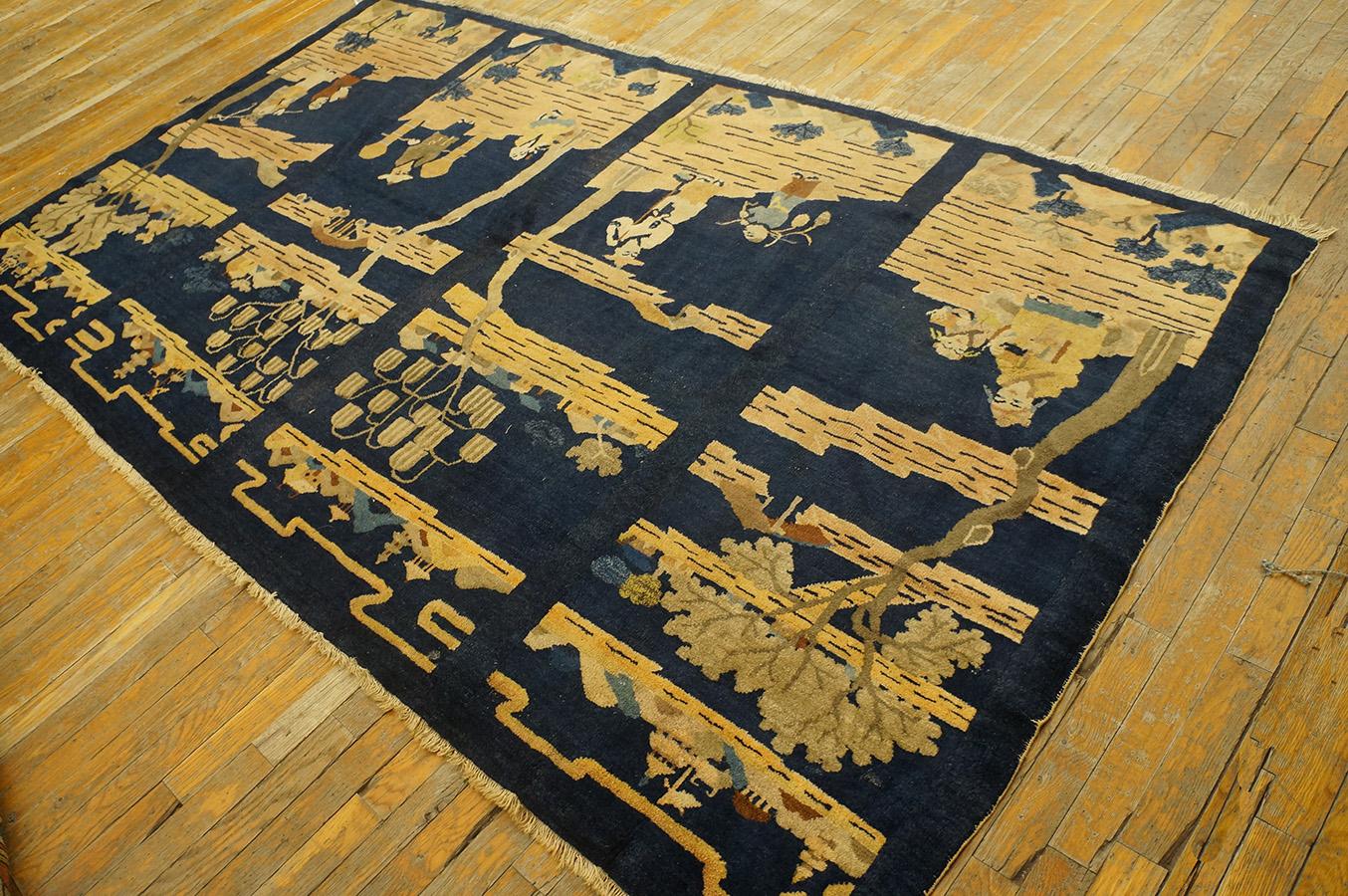 Hand-Knotted Antique Chinese Peking Rug 4' 10'' x 8' 6'' For Sale