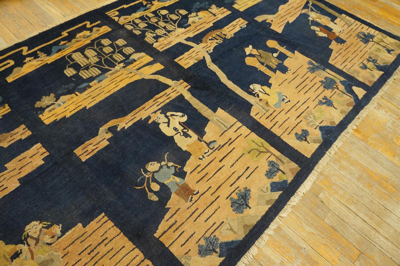 Antique Chinese Peking Rug 4' 10'' x 8' 6'' For Sale 3