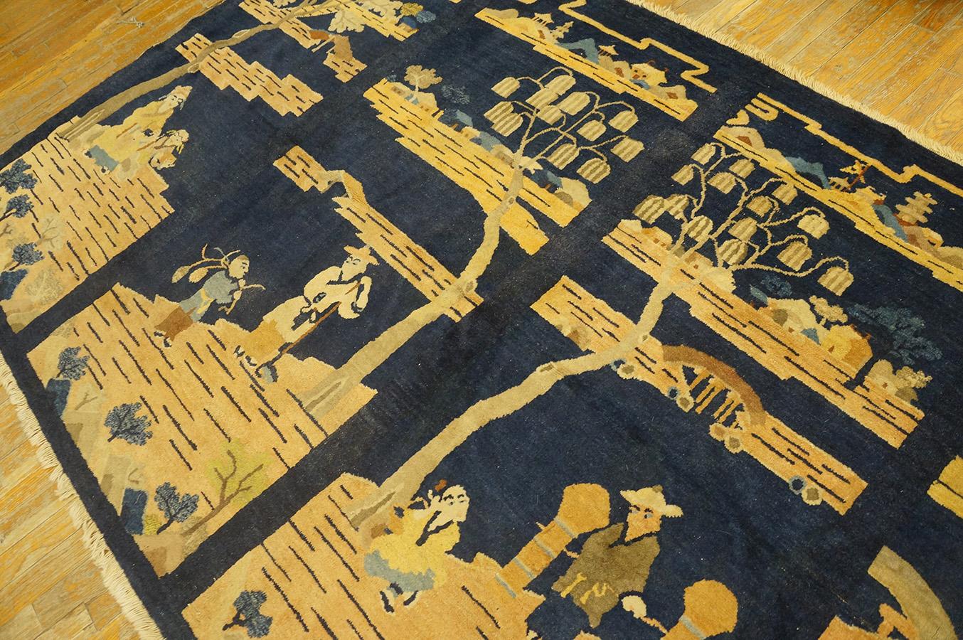 Antique Chinese Peking Rug 4' 10'' x 8' 6'' For Sale 5