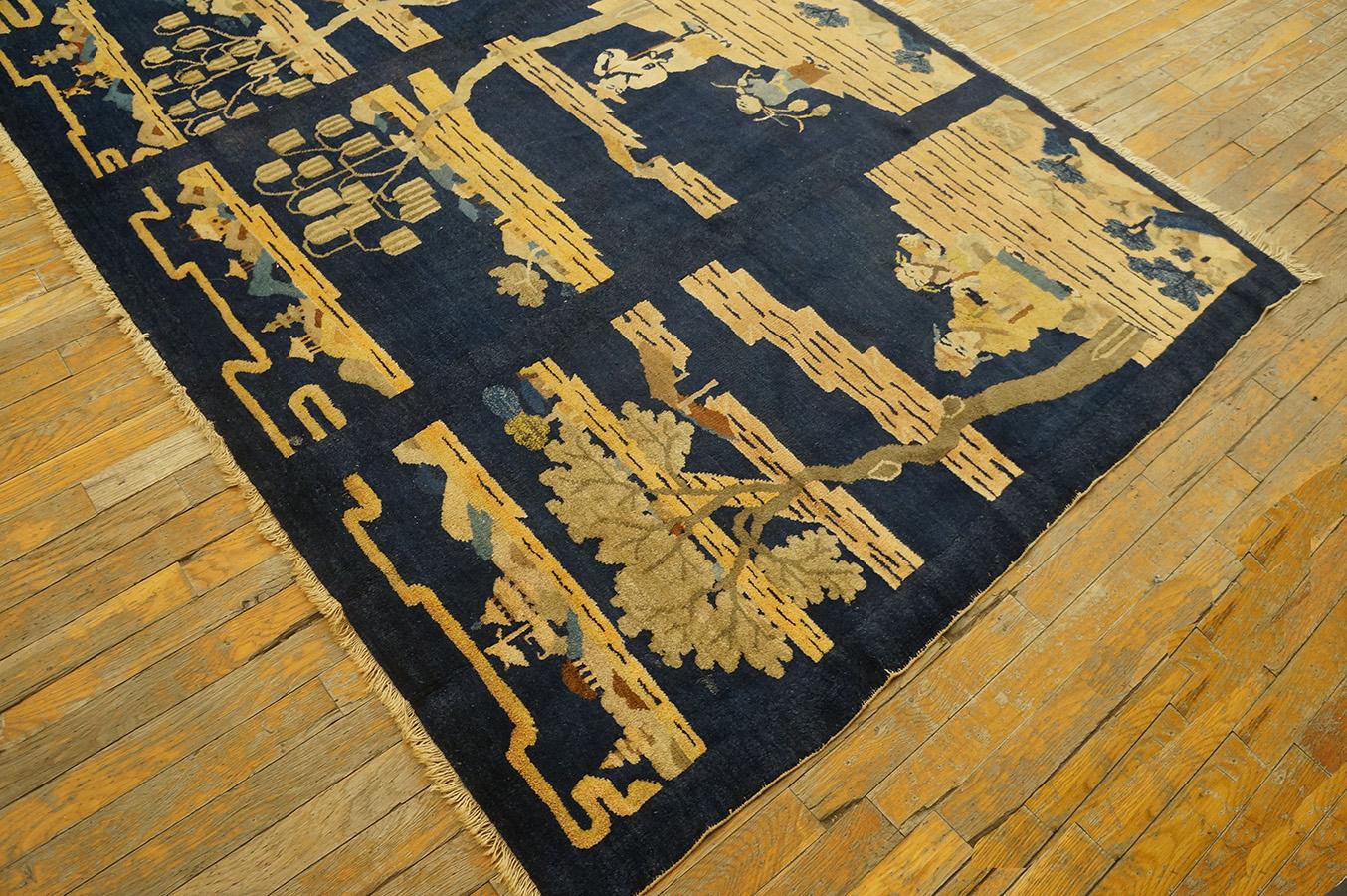 Hand-Knotted Antique Chinese Peking Rug 4' 10'' x 8' 6'' For Sale