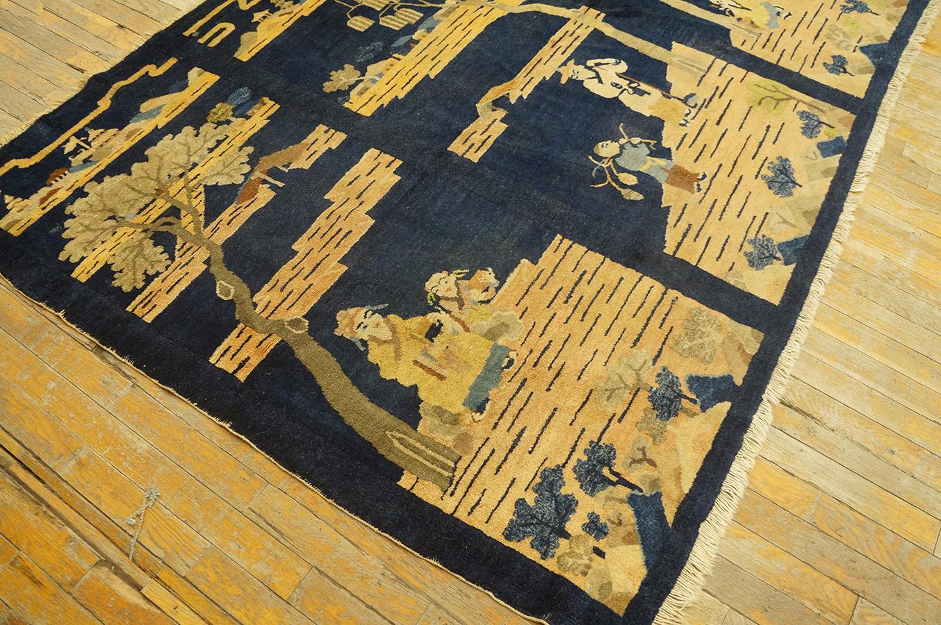 Antique Chinese Peking Rug 4' 10'' x 8' 6'' In Good Condition For Sale In New York, NY