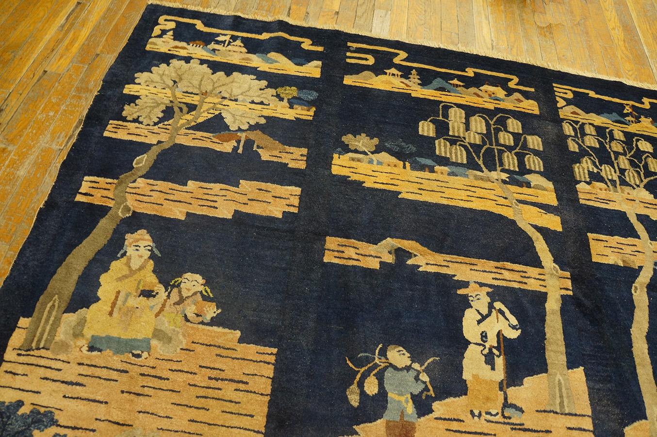 Wool Antique Chinese Peking Rug 4' 10'' x 8' 6'' For Sale