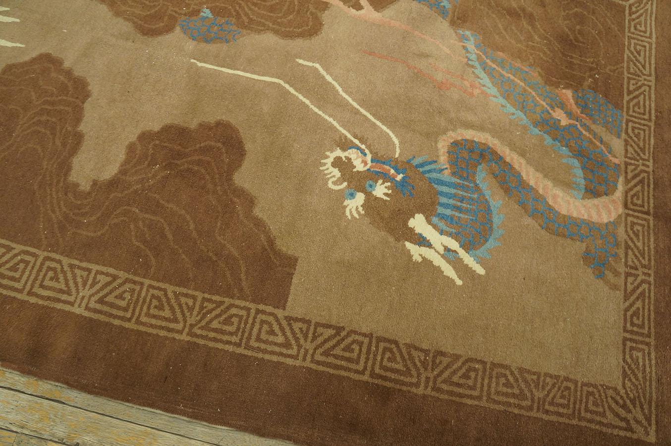 Early 20th Century Chinese Peking Dragon Carpet ( 4' 3'' x 6' 9'' - 130 x 205 ) For Sale 6