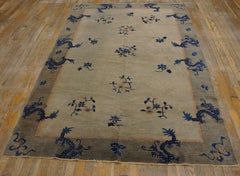 1920s Camel Dragon Floral Antique Chinese Peking Handknotted Wool Rug