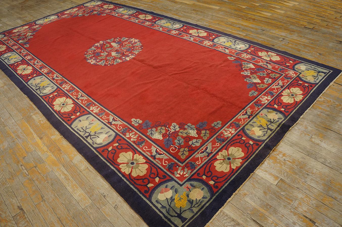 Hand-Knotted Antique Chinese Peking Rug 5' 0'' x 11' 8'' For Sale
