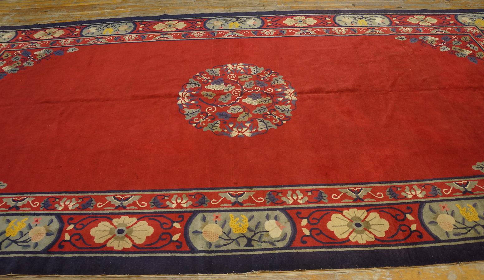 Antique Chinese Peking Rug 5' 0'' x 11' 8'' In Good Condition For Sale In New York, NY