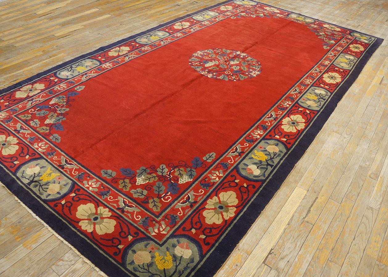 Wool Antique Chinese Peking Rug 5' 0'' x 11' 8'' For Sale