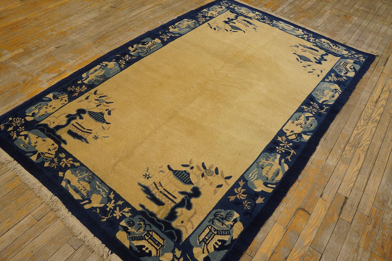 Noué à la main Tapis chinois de Pékin de la fin du XIXe siècle (5,5' x 7'10