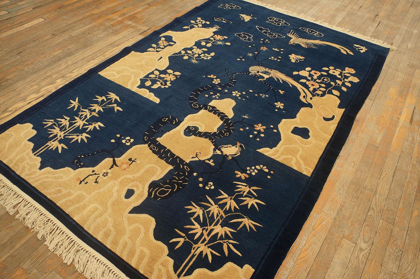 Hand-Knotted Early 20th Century Chinese Peking Carpet ( 5' x7' 8