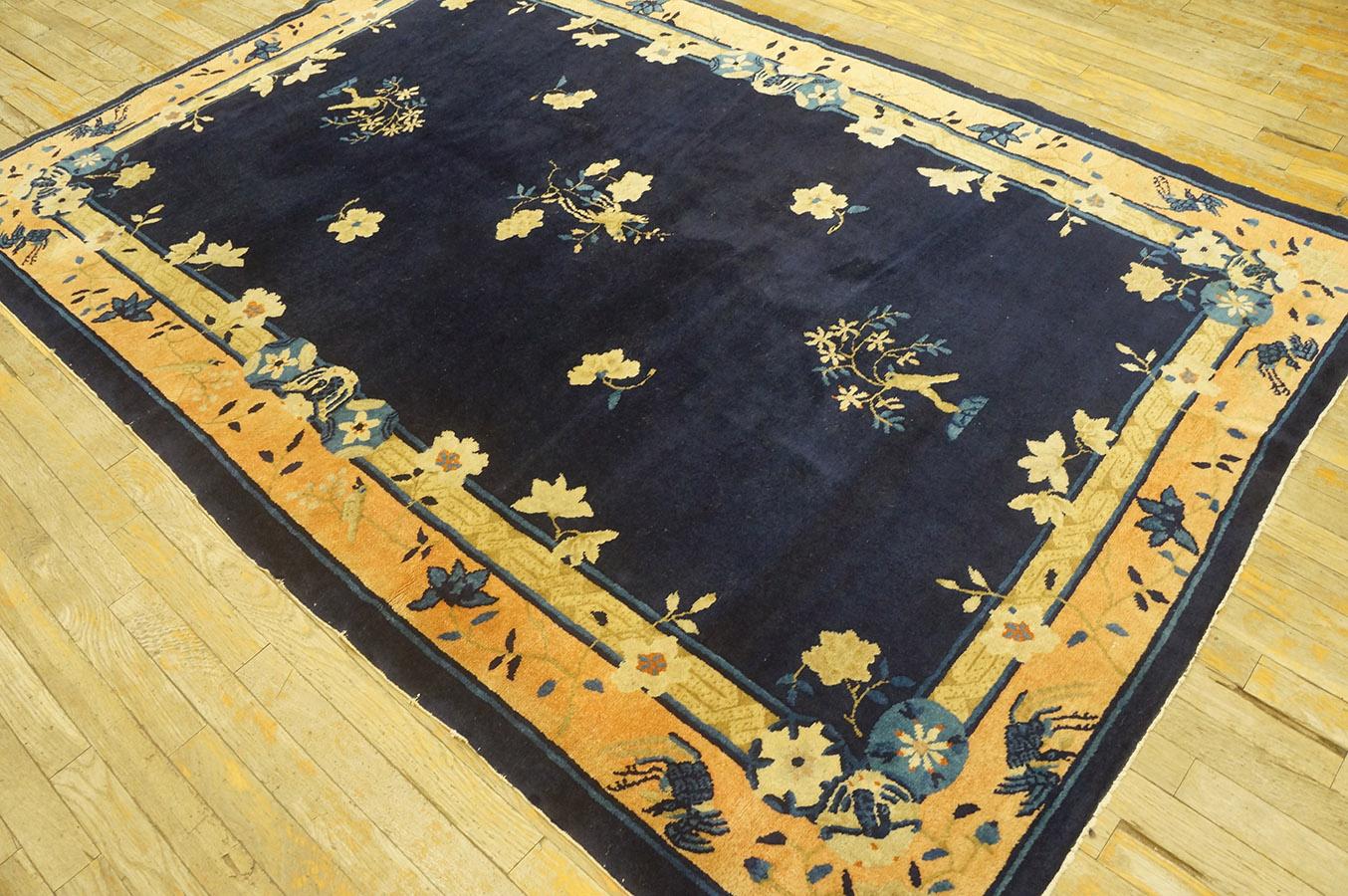 Wool Late 19th Century Chinese Peking Carpet (  5'1