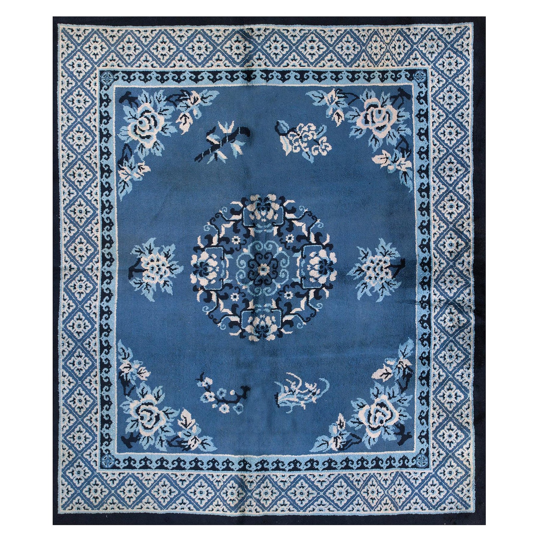 Tapis chinois ancien de Pékin d'antiquités de 1,80 m x 1,27 m