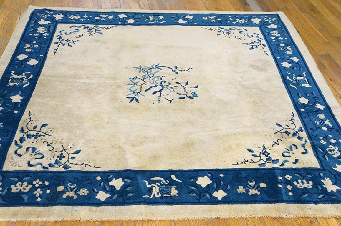 Tapis chinois ancien de Pékin, taille : 5'0