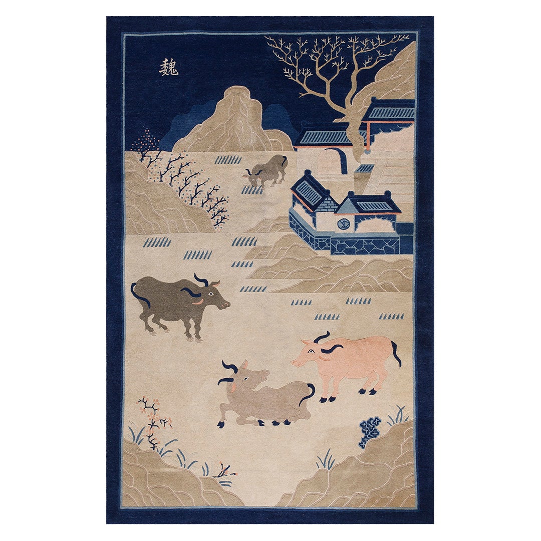 Early 20th Century Chinese Peking Scenic Carpet ( 5' x 7'10" x - 152 x 240 ) For Sale