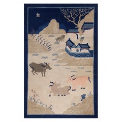 Chinesischer Pekinger Scenic-Teppich des frühen 20. Jahrhunderts ( 5' x 7'10" x 152 x 240)