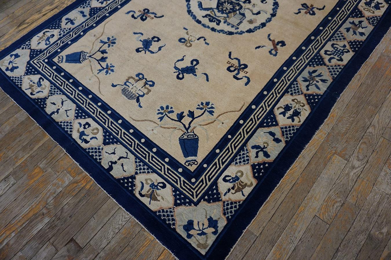 Wool Late 19th Century Chinese Peking Carpet ( 5' x 7'10
